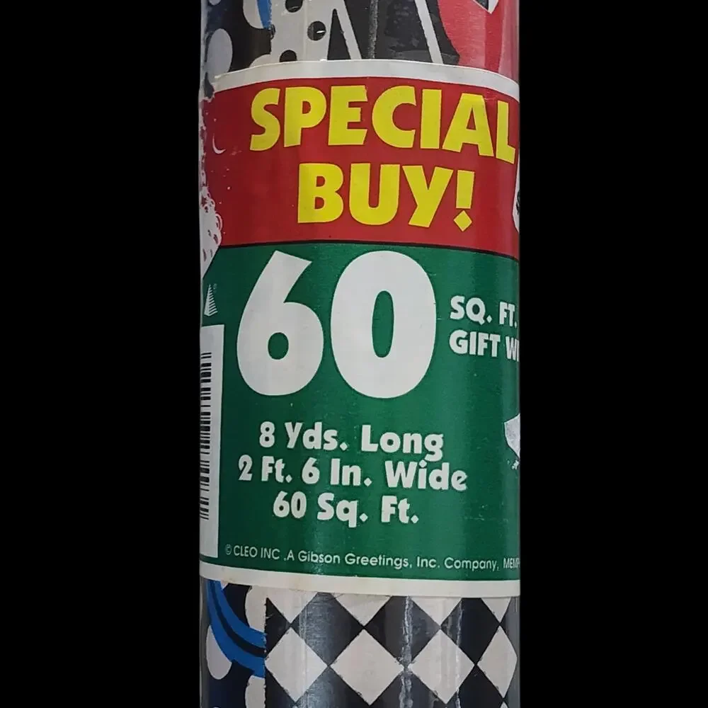 Vtg Cleo Disney Mickey Mouse Gift Wrap Paper Roll 60 Sq Ft 8 Yards NEW